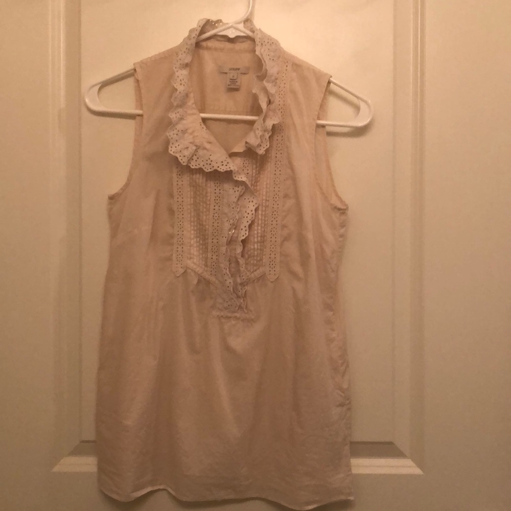 J Crew eyelet half button